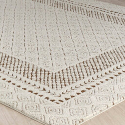 Livabliss Freud-Modern Ivory Brown High Pile Living Dining Bedroom Rug 140 X 200 Cm Easy Care, Non Shedding - thumbnail 6