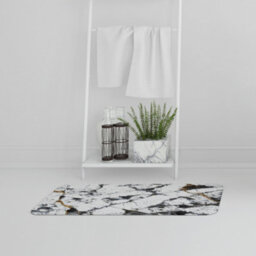 Andrew Lee Bathmat - Black & Gold Marble (Bath Mats) / Default Title - thumbnail 2