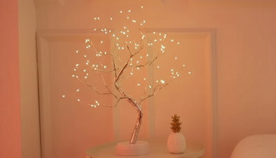 108 Led Twig Tree Lights Light Up Birch Bonsai Tree Table Lamp - image 1