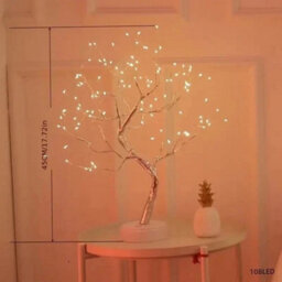 108 Led Twig Tree Lights Light Up Birch Bonsai Tree Table Lamp - thumbnail 2