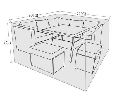 Signature Weave Georgia Corner Sofa Table Furniture Set Cover 200 X 200 X 75Cm - image 1