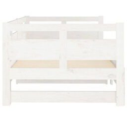 Berkfield Pull-Out Day Bed White Solid Wood Pine 2X(90X200) Cm - thumbnail 8