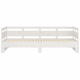 Berkfield Pull-Out Day Bed White Solid Wood Pine 2X(90X200) Cm - thumbnail 7