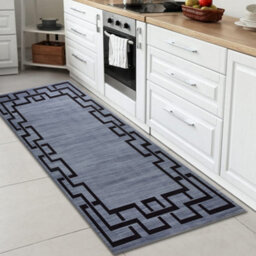 Ameha Luxury Non Slip Printed Runner Rugs Kitchen Hallway Floor Mats Indoor/outdoor Greek Grey Pattern Rug, 60X220 Cm - thumbnail 6