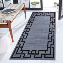 Ameha Luxury Non Slip Printed Runner Rugs Kitchen Hallway Floor Mats Indoor/outdoor Greek Grey Pattern Rug, 60X220 Cm - thumbnail 4