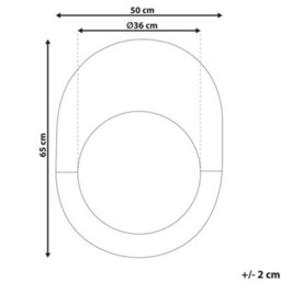 Beliani Glamour Home Rose Gold Marble Oval Wall Mirror 65 X 50 Cm - Vertical, Framed - thumbnail 4