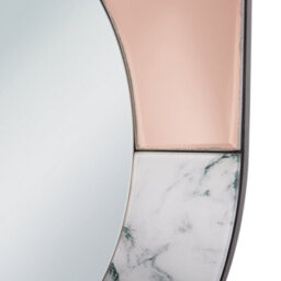 Beliani Glamour Home Rose Gold Marble Oval Wall Mirror 65 X 50 Cm - Vertical, Framed - thumbnail 5