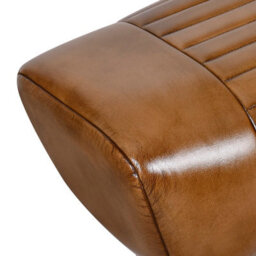 Real Genuine Leather Foot Stool Hall Bench Pommel Horse Brown Tan 45Cm High X 134Cm Wide X 40Cm Deep - thumbnail 5