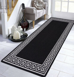 Smart Living Heavy Duty Machine Washable Runner For Hallway, Kitchen Non Slip Floor Mats, Door Mat 40Cm X 60Cm - Black Cream - thumbnail 2