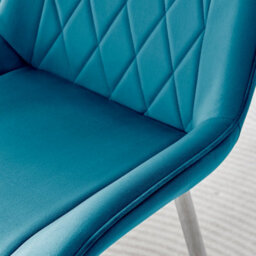 Furniturebox Uk 4 Seater Dining Set - Imperia White High Gloss Dining Table And Chairs - 4 Blue Pesaro Silver Leg Chairs - thumbnail 8