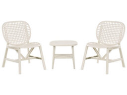 Gardenlux Garden Bistro Set - Off-White Low Table And 2 Low-Profile Chairs - Wyld And Coco - thumbnail 1