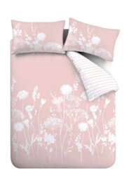 Catherine Lansfield Meadowsweet Floral Reversible King Duvet Cover Set With Pillowcases Blush Pink - thumbnail 5
