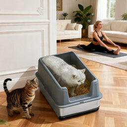 London Boutique Stainless Steel Cat Litter Tray, 60X40X35.5Cm Open Top Litter Box, High Sided, Easy Clean, Grey - thumbnail 5