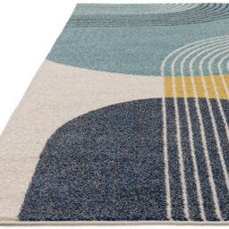 Furniturebox Uk Retro Blue & Yellow Arches Rug 200X290 - thumbnail 3