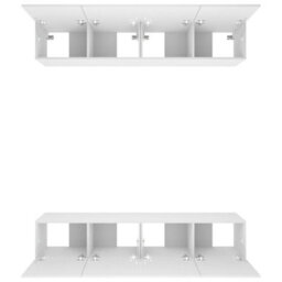 Berkfield Tv Cabinets 4 Pcs White 80X30X30 Cm Engineered Wood - thumbnail 6