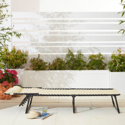 Neo Pair Of Cream Outdoor Garden Folding Sun Loungers - thumbnail 6
