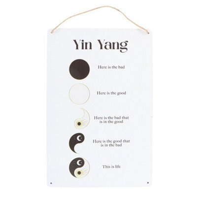 30Cm Yin Yang Metal Hanging Sign - Modern Balance Decor - image 1