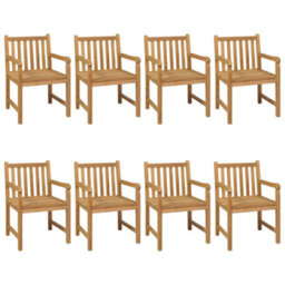 Berkfield 9 Piece Garden Dining Set Solid Teak Wood - thumbnail 3