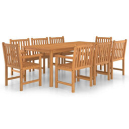 Berkfield 9 Piece Garden Dining Set Solid Teak Wood - thumbnail 2