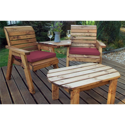 Marlborough Traditional Twin Companion Dining Set Angled With 2 X Chair Cushion Burgundy - image 1