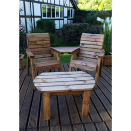 Marlborough Traditional Twin Companion Dining Set Angled With 2 X Chair Cushion Burgundy - thumbnail 2