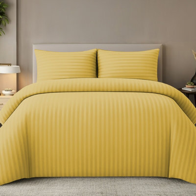 Pamposh Satin Stripe King Size Duvet Cover Sets Premium Hotel Quality Quilt Cover Bedding Set Hypoallergenic Ultra Soft Microfiber - image 1