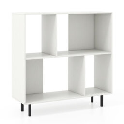 Costway Open Shelf Bookcase Mid Century Modern Minimalist Cube Bookshelf-White