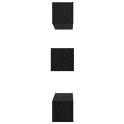 Berkfield Tv Cabinet Set Wall-Mounted 6 Pcs Black Oak Engineered Wood - thumbnail 9