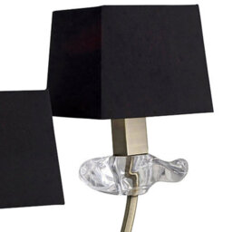 Luminosa Lighting Luminosa Akira Table Lamp 2 Light E14, Antique Brass With Black Shades - thumbnail 5