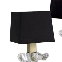 Luminosa Lighting Luminosa Akira Table Lamp 2 Light E14, Antique Brass With Black Shades - thumbnail 4