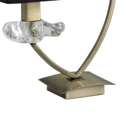 Luminosa Lighting Luminosa Akira Table Lamp 2 Light E14, Antique Brass With Black Shades - thumbnail 3