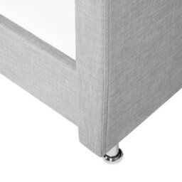 Wyld and Coco Luxenest Eu Single Bed Grey Fabric 3Ft Upholstered Frame With Crystal Button Tufted Headboard And Nailhead Trim - thumbnail 9