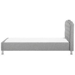 Wyld and Coco Luxenest Eu Single Bed Grey Fabric 3Ft Upholstered Frame With Crystal Button Tufted Headboard And Nailhead Trim - thumbnail 6