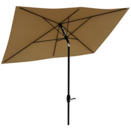Outsunny 2 X 3(M) Garden Parasol Rectangular Market Umbrella W/ Crank Brown - thumbnail 2