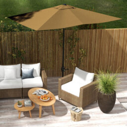 Outsunny 2 X 3(M) Garden Parasol Rectangular Market Umbrella W/ Crank Brown - thumbnail 8