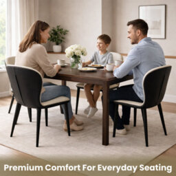 Homion Ergonomic Kitchen Chair Nova Wingback Dining Chair, Faux Leather Upholstered, Set Of 2 - Grey - thumbnail 5