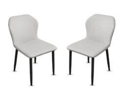 Homion Ergonomic Kitchen Chair Nova Wingback Dining Chair, Faux Leather Upholstered, Set Of 2 - Grey - thumbnail 1
