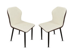 Homion Ergonomic Kitchen Chair Nova Wingback Dining Chair, Faux Leather Upholstered, Set Of 2 - Grey - thumbnail 2