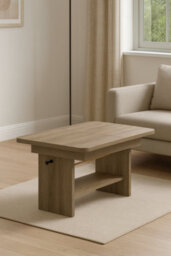 Extendable Coffee-To-Dining Table - Adjustable  116-156Cm, Height 59-70Cm Antique Oak . - thumbnail 9