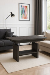 Extendable Coffee-To-Dining Table - Adjustable  116-156Cm, Height 59-70Cm Antique Oak . - thumbnail 8