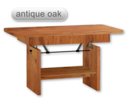 Extendable Coffee-To-Dining Table - Adjustable  116-156Cm, Height 59-70Cm Antique Oak . - thumbnail 2