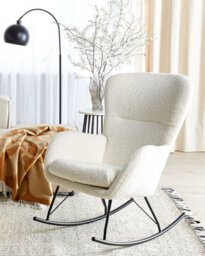 Beliani Rocking Chair Anaset Boucle Light Beige - thumbnail 2