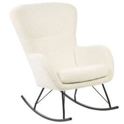 Beliani Rocking Chair Anaset Boucle Light Beige - thumbnail 4