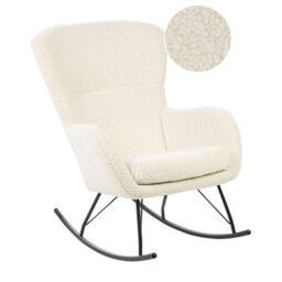 Beliani Rocking Chair Anaset Boucle Light Beige - thumbnail 1