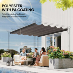 Outsunny 3.5X2.6 M Pergola Cover Replacement For 4X3 M Frame, Light Grey - thumbnail 5