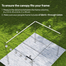 Outsunny 3.5X2.6 M Pergola Cover Replacement For 4X3 M Frame, Light Grey - thumbnail 4