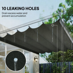 Outsunny 3.5X2.6 M Pergola Cover Replacement For 4X3 M Frame, Light Grey - thumbnail 6