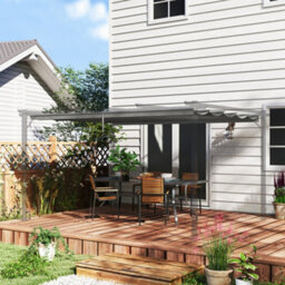 Outsunny 3.5X2.6 M Pergola Cover Replacement For 4X3 M Frame, Light Grey - thumbnail 1