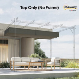 Outsunny 3.5X2.6 M Pergola Cover Replacement For 4X3 M Frame, Light Grey - thumbnail 9