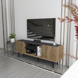 Decorotika Ekvador Modern Tv Stand Tv Unit For Tv's Up To 70 Inches Walnut&bendire - thumbnail 2